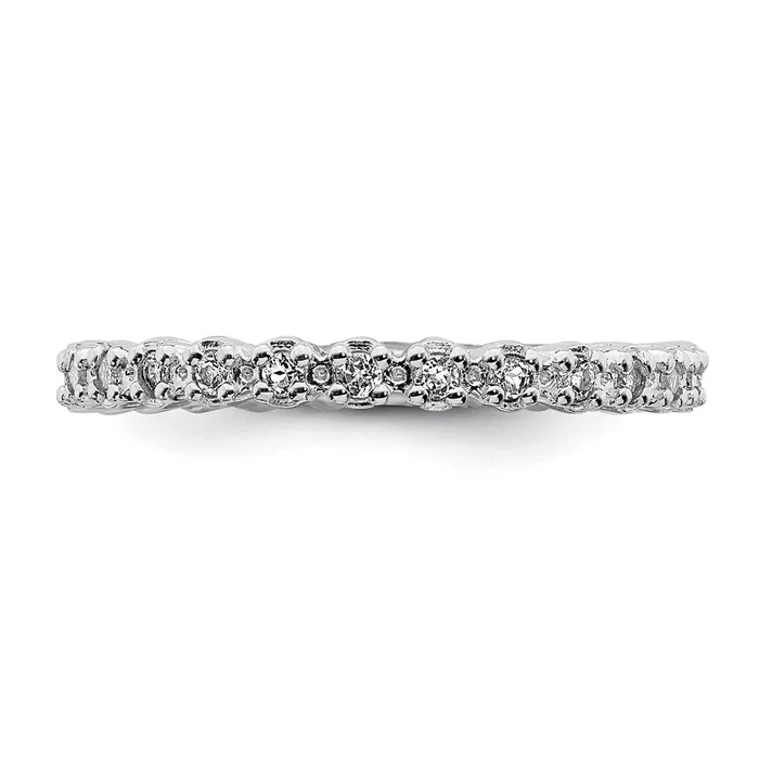 Rings Stackable Expressions Sterling Silver Stackable Expressions White Topaz Ring QSK353