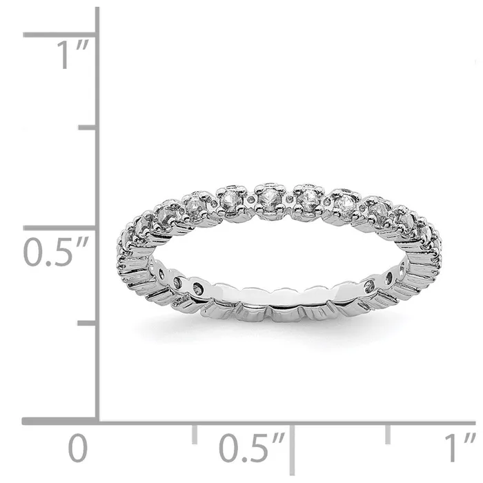 Rings Stackable Expressions Sterling Silver Stackable Expressions White Topaz Ring QSK353
