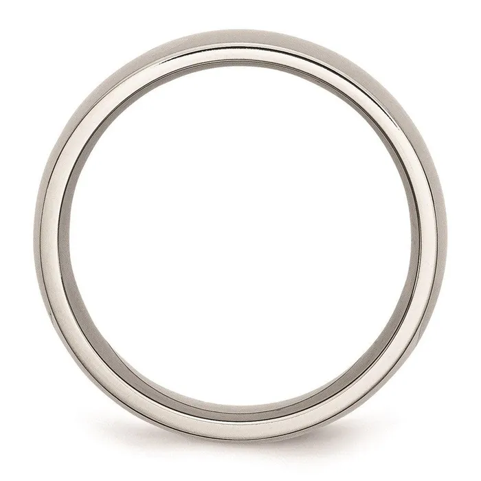 Rings Stainless Steel 8mm Polished Band Chisel