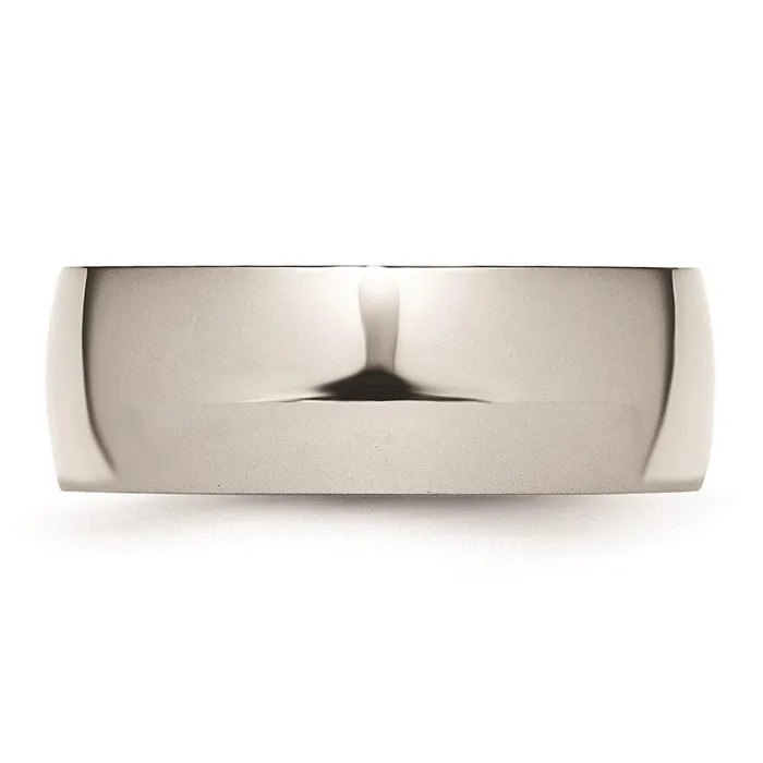 Rings Stainless Steel 8mm Polished Band Chisel