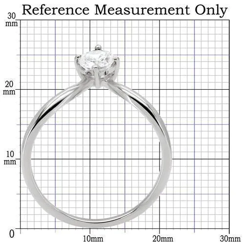 Rings TK0W260 High polished no plating Stainless Steel Ring with AAA Grade CZ in Clear Alamode