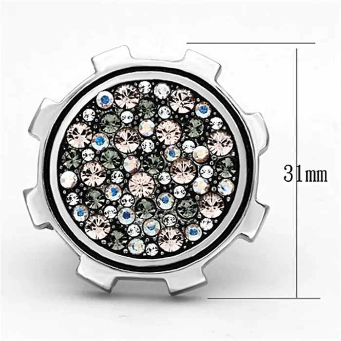 Rings TK1113 High polished no plating Stainless Steel Ring with Top Grade Crystal in Multi Color Alamode