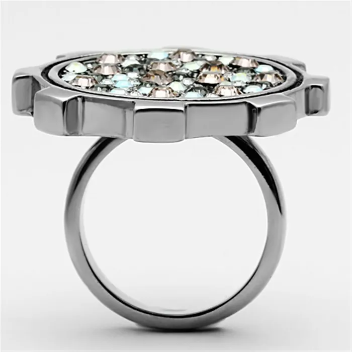 Rings TK1113 High polished no plating Stainless Steel Ring with Top Grade Crystal in Multi Color Alamode