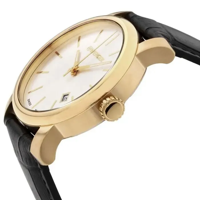 Rings Wenger Mens Quartz Watch Urban Vintage Silver Tone Dial Black Strap 011041119 Wenger