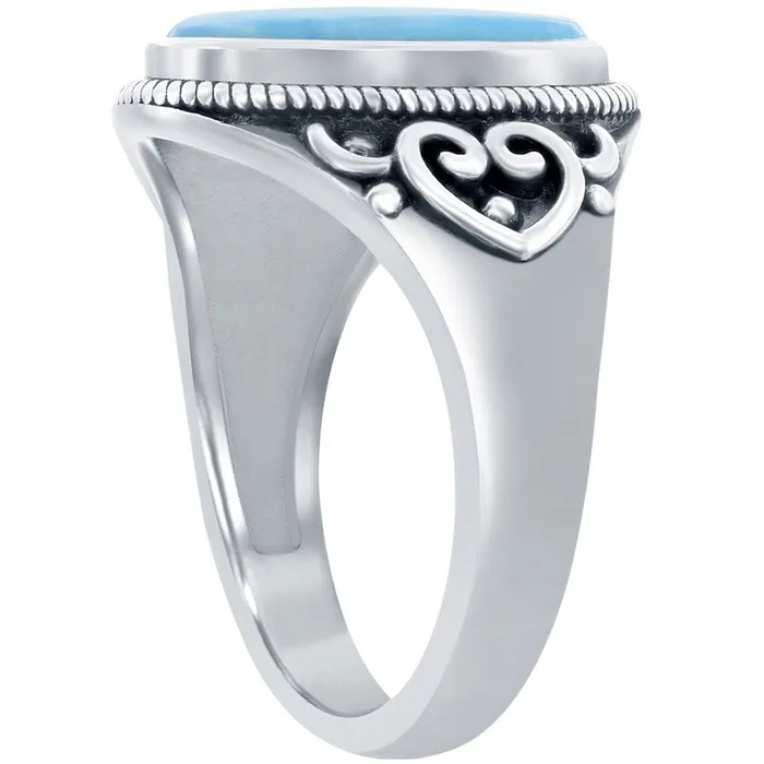 Rings Womens Ring Oval Larimar Filigree Design Size 8 W26818 Classic