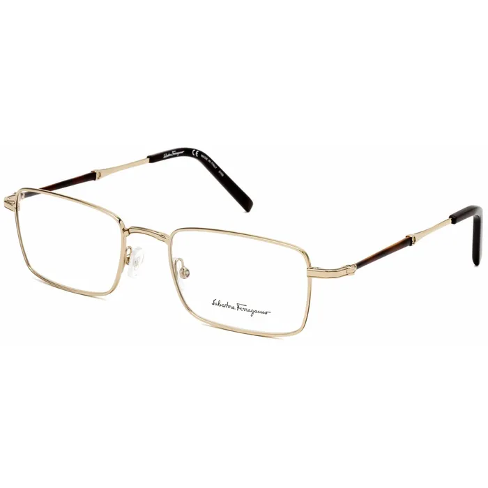 Salvatore Ferragamo Mens Eyeglasses Shiny Gold Metal Rectangular Frame SF2212 717 Salvatore Ferragamo Earrings