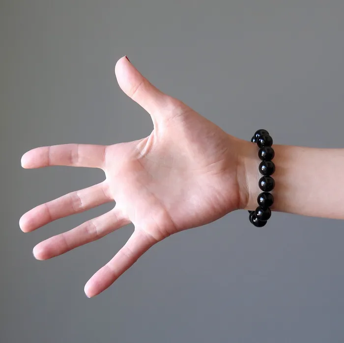 Satin Crystals Bracelets Black Obsidian Bracelet Protection Prime