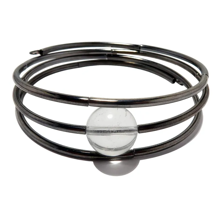 Satin Crystals Bracelets Clear Quartz Bracelet Crystal Ball Memory Wrap Coil