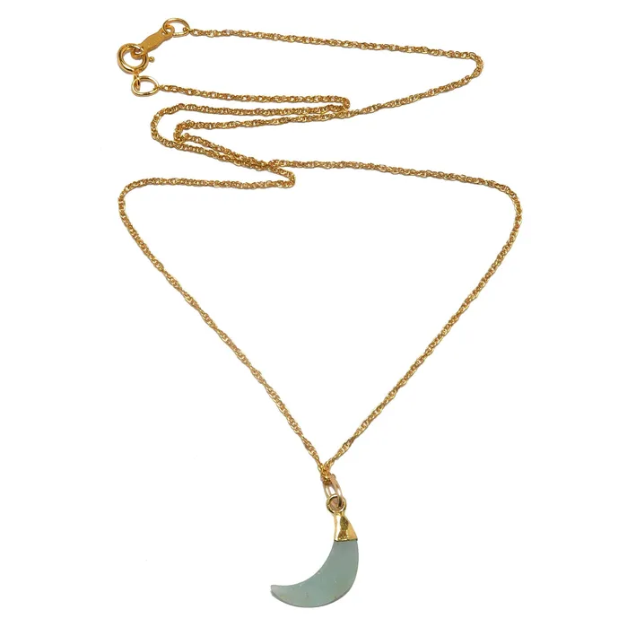 Satin Crystals Necklaces Aquamarine Necklace Blue Moon Gem 24Karat Gold