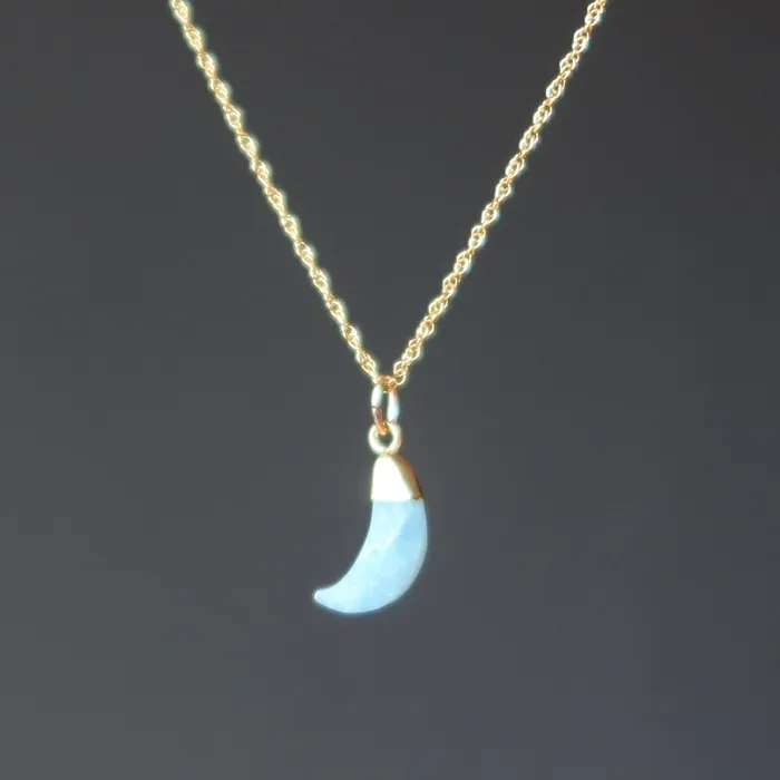 Satin Crystals Necklaces Aquamarine Necklace Blue Moon Gem 24Karat Gold