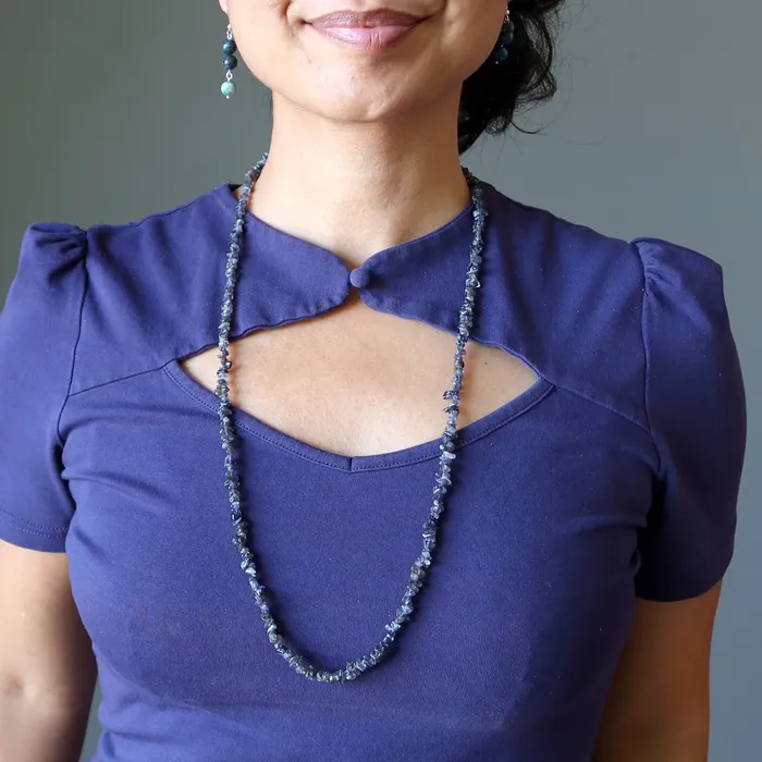 Satin Crystals Necklaces Iolite Necklace Indigo Visions of Freedom