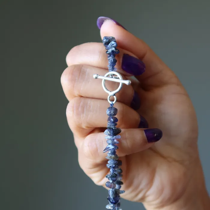 Satin Crystals Necklaces Iolite Necklace Indigo Visions of Freedom