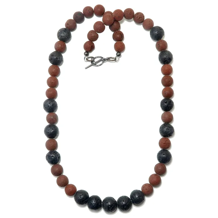 Satin Crystals Necklaces Lava Necklace Core Confidence Red Black Beads