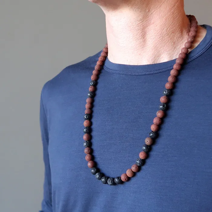 Satin Crystals Necklaces Lava Necklace Core Confidence Red Black Beads
