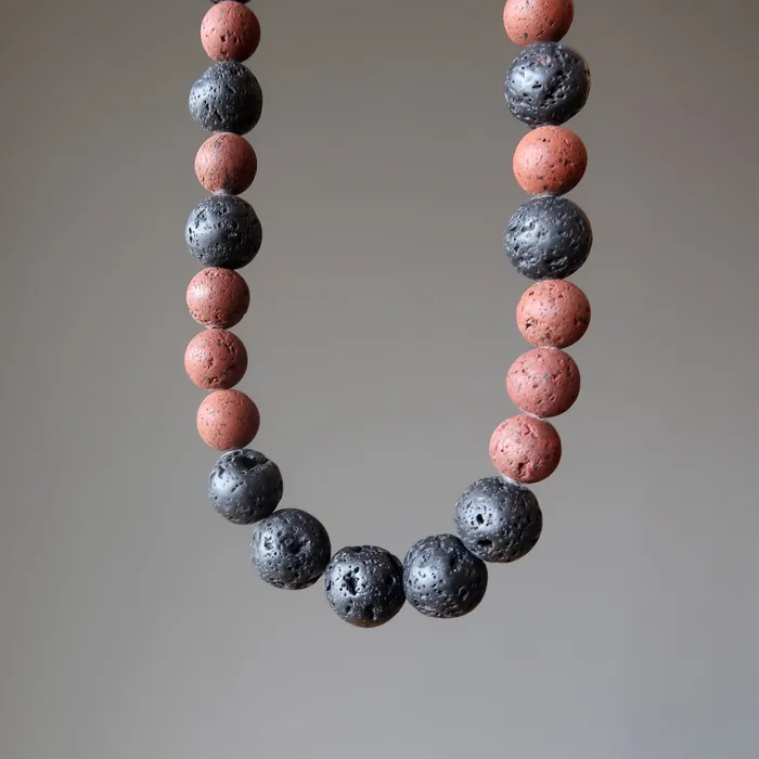 Satin Crystals Necklaces Lava Necklace Core Confidence Red Black Beads