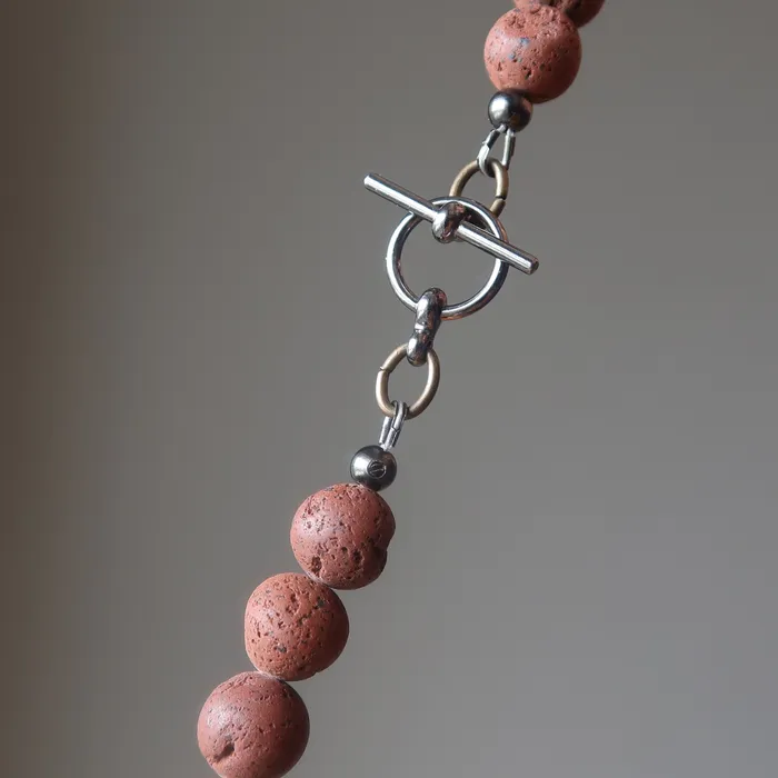 Satin Crystals Necklaces Lava Necklace Core Confidence Red Black Beads