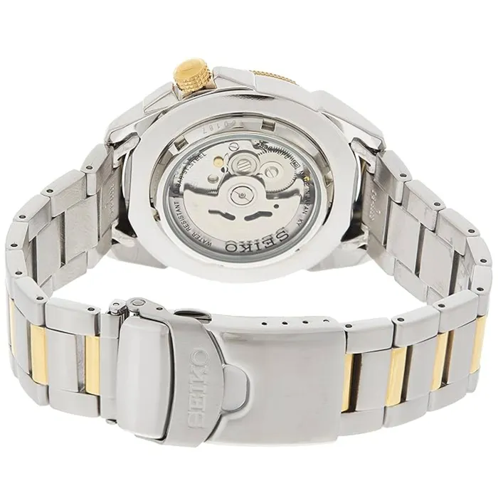 Seiko Mens Watch 5 Sports Automatic Silver Tone Dial Two Tone Bracelet SNZF08J1 SEIKO Bracelets