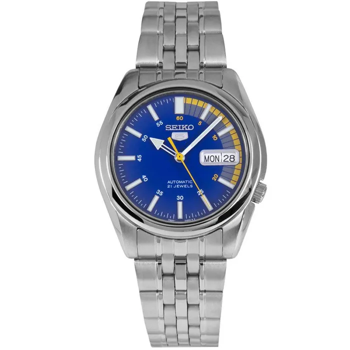 SEIKO Seiko Mens Automatic Watch 5 Sports Blue Dial Stainless Steel Bracelet SNK371K1 Bracelets