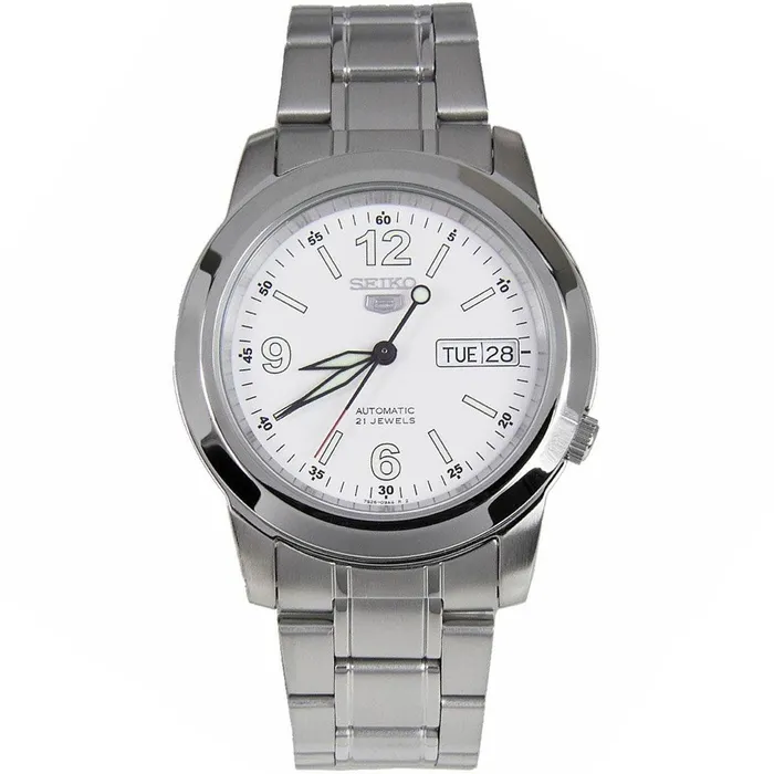 SEIKO Seiko Mens Automatic Watch 5 Sports Silver Stainless Steel Bracelet SNKE57K1 Bracelets