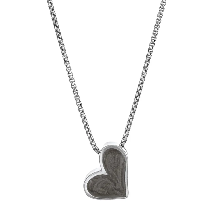 Signature Sliding Heart Cremation Necklace in 14K White Gold closebymejewelry Necklaces