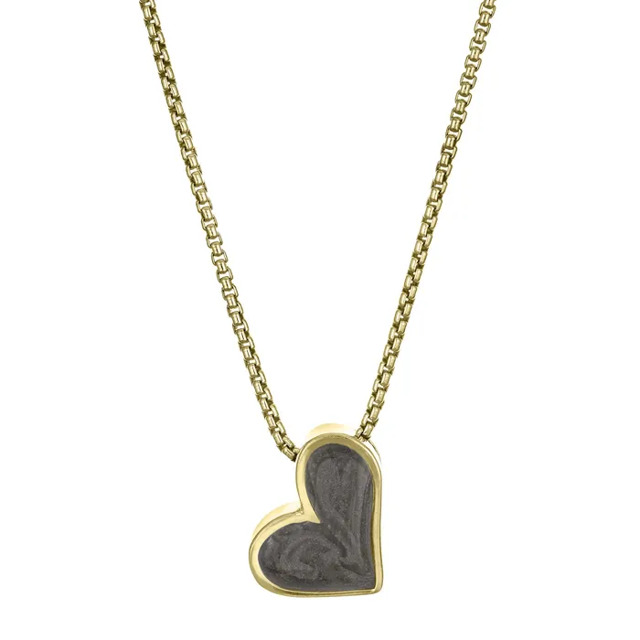 Signature Sliding Heart Cremation Necklace in 14K Yellow Gold closebymejewelry Necklaces