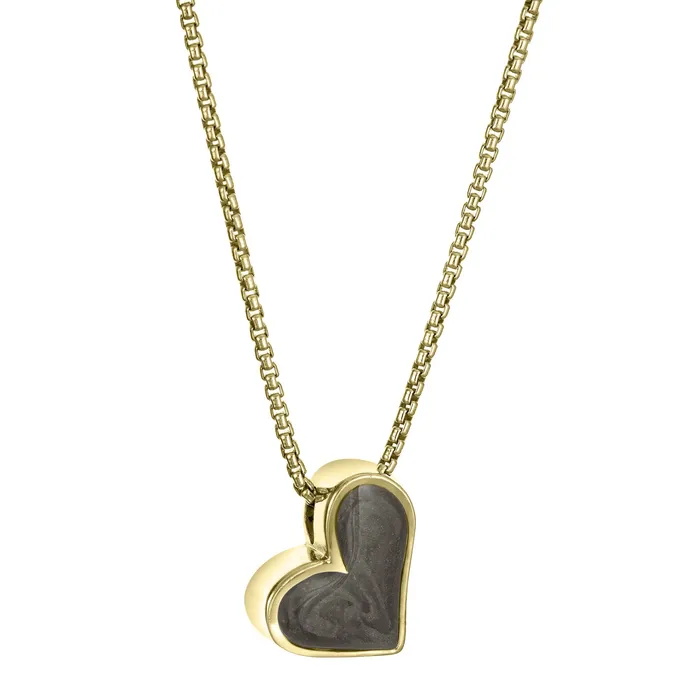 Signature Sliding Heart Cremation Necklace in 14K Yellow Gold closebymejewelry Necklaces