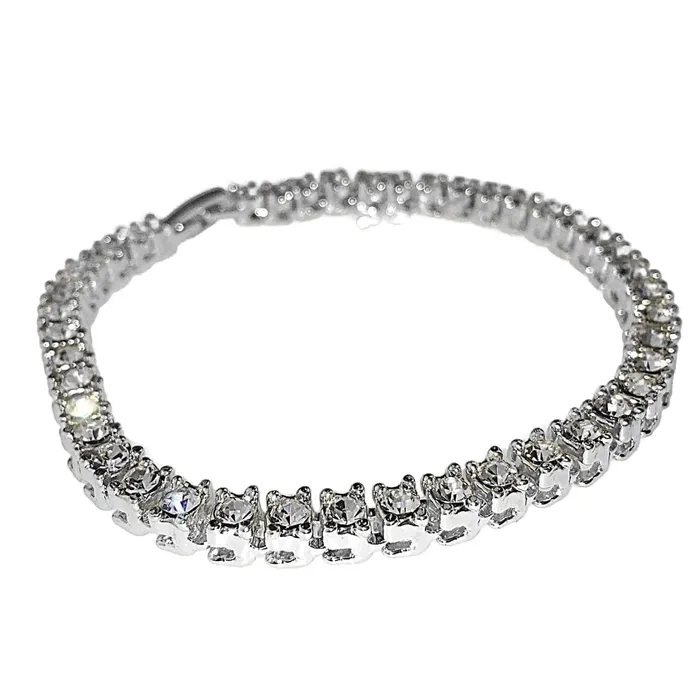 Silver One Row Tennis Bracelet 85 Bling Cartel Admin Bracelets