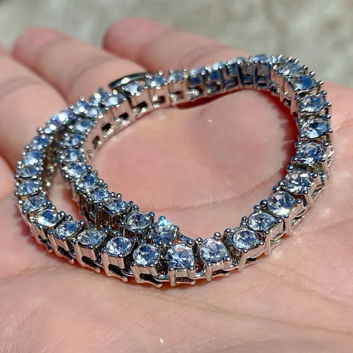 Silver One Row Tennis Bracelet 85 Bling Cartel Admin Bracelets