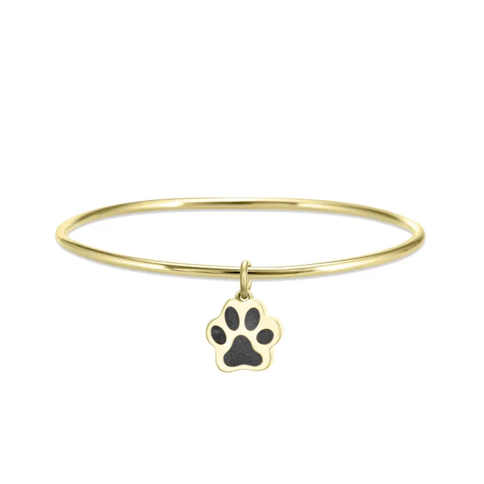 Single Bangle Bracelet with Various Cremation Charms in 14K Yellow Gold closebymejewelry Bracelets