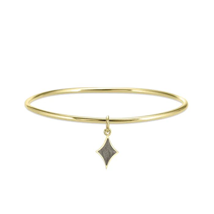 Single Bangle Bracelet with Various Cremation Charms in 14K Yellow Gold closebymejewelry Bracelets