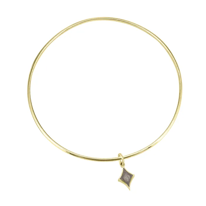 Single Bangle Bracelet with Various Cremation Charms in 14K Yellow Gold closebymejewelry Bracelets
