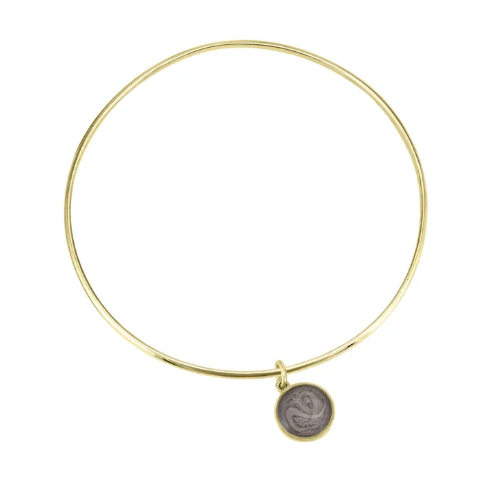 Single Bangle Bracelet with Various Cremation Charms in 14K Yellow Gold closebymejewelry Bracelets