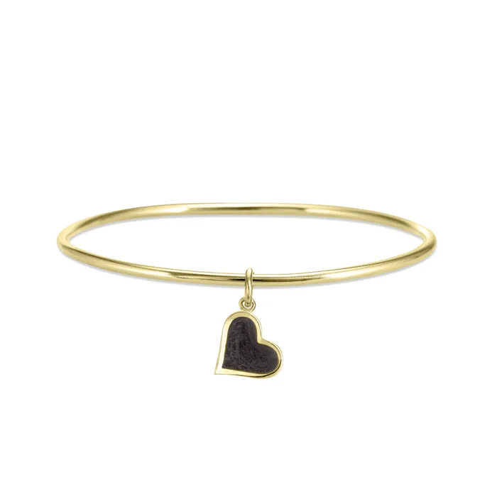Single Bangle Bracelet with Various Cremation Charms in 14K Yellow Gold closebymejewelry Bracelets