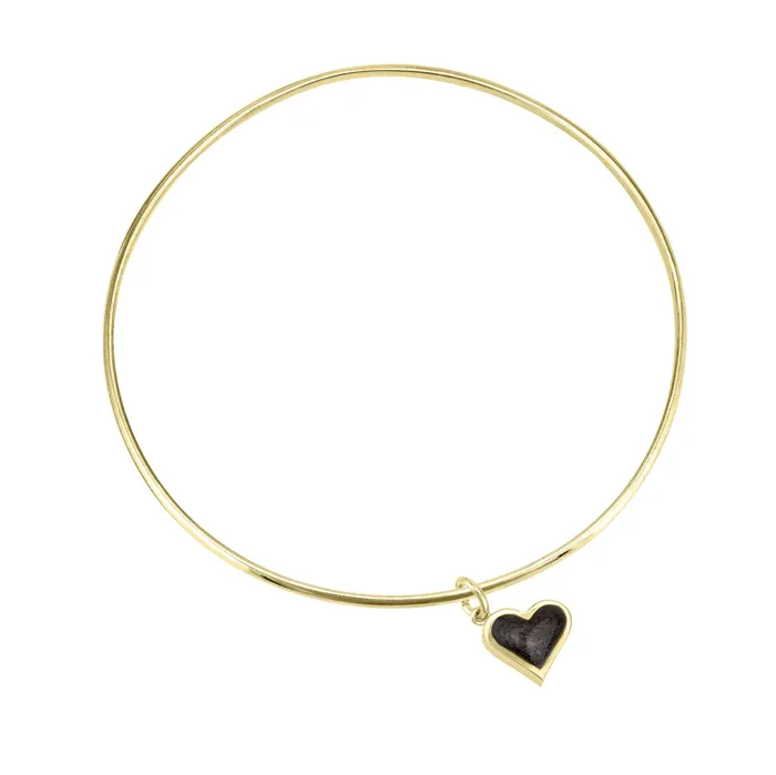 Single Bangle Bracelet with Various Cremation Charms in 14K Yellow Gold closebymejewelry Bracelets