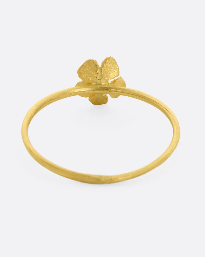 Single Flower Stacking Ring with Diamond Center LENE VIBE Rings