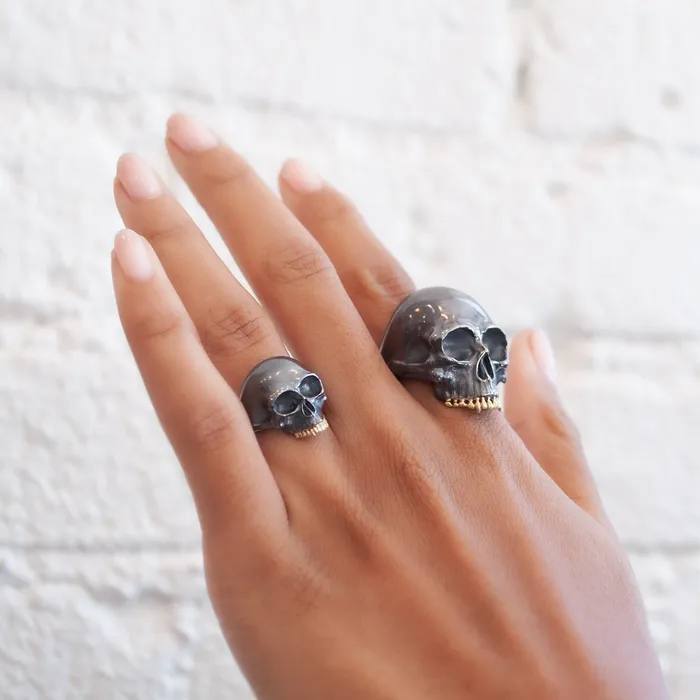 Small Black Skull Ring Anthony Lent Rings