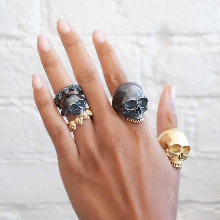 Small Black Skull Ring Anthony Lent Rings