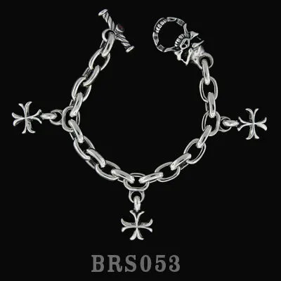 Smooth Link Bracelet with 3 Rebel Crosses and Speed Toggle DCJ Bracelets