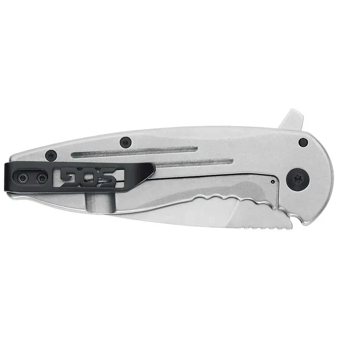 SOG Earrings SOG Folding Knife Aegis FLK Stonewashed Plain Drop Point Steel Blade 14410242