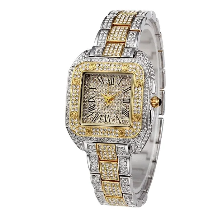 Square Bling Bezel Watch VVS Jewelry Watches