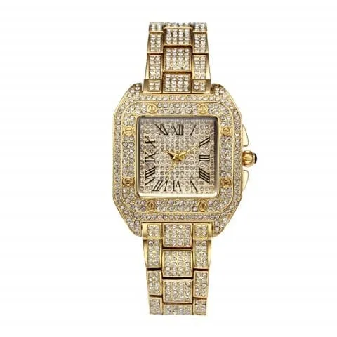 Square Bling Bezel Watch VVS Jewelry Watches