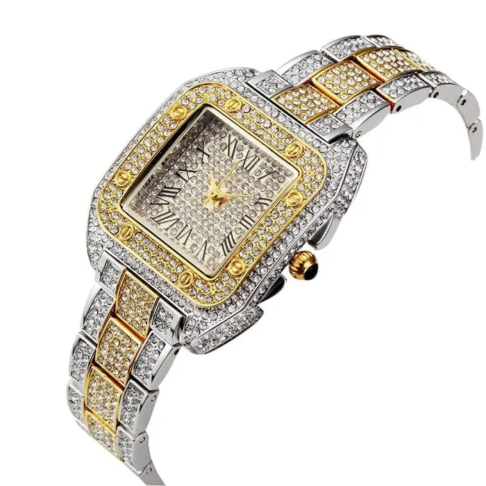 Square Bling Bezel Watch VVS Jewelry Watches
