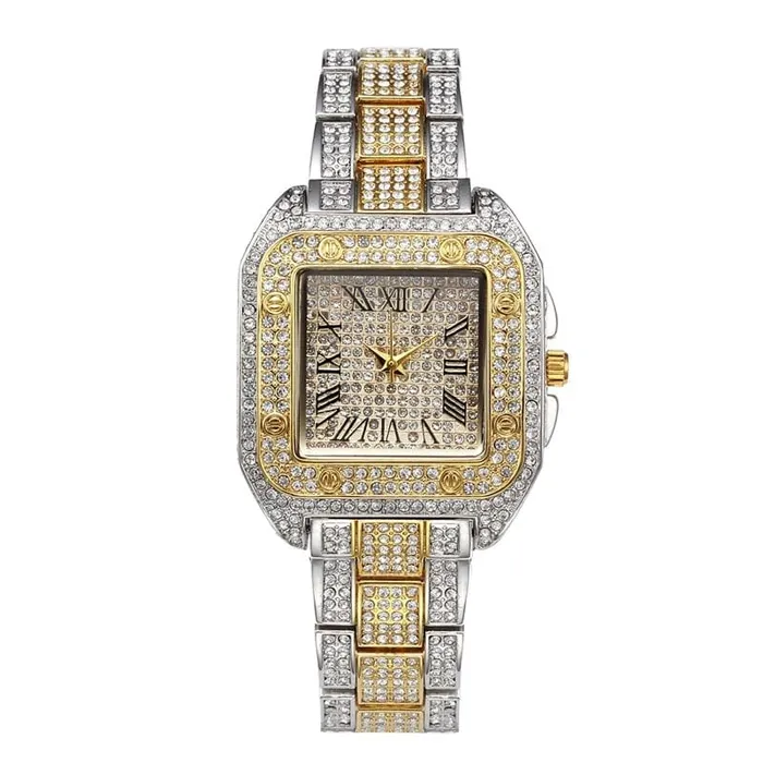 Square Bling Bezel Watch VVS Jewelry Watches