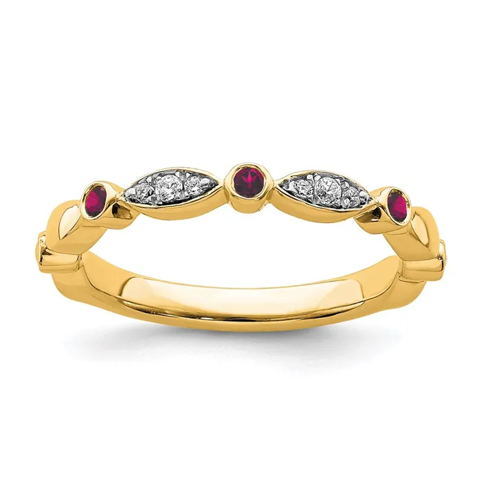 Stackable Expressions Rings 14k Stackable Expressions Created Ruby and Diamond Ring SK2090