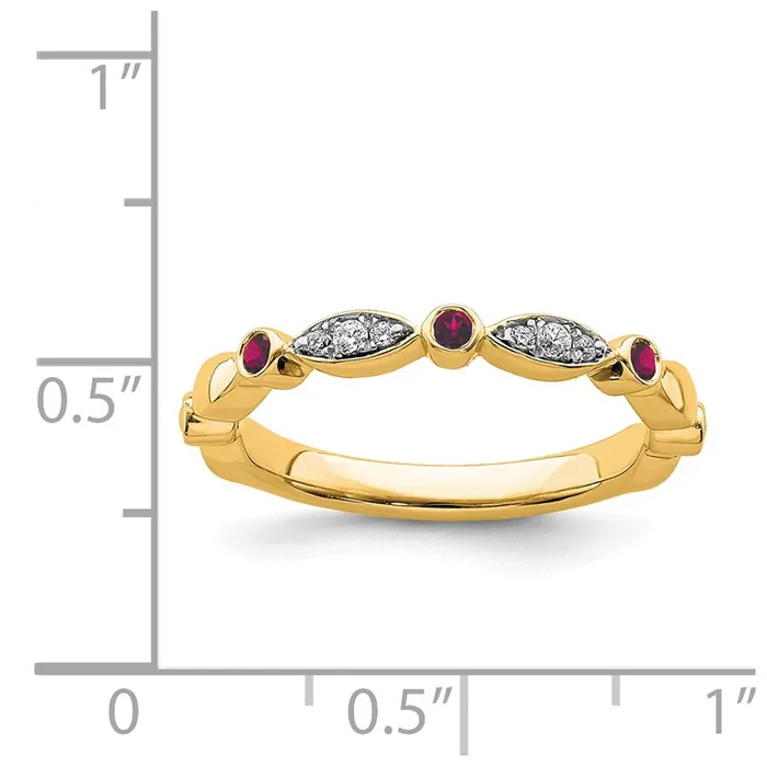 Stackable Expressions Rings 14k Stackable Expressions Created Ruby and Diamond Ring SK2090