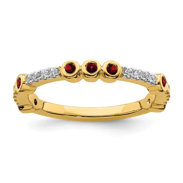 Stackable Expressions Rings 14k Stackable Expressions Garnet and Diamond Ring SK2064