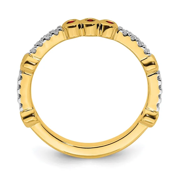 Stackable Expressions Rings 14k Stackable Expressions Garnet and Diamond Ring SK2064