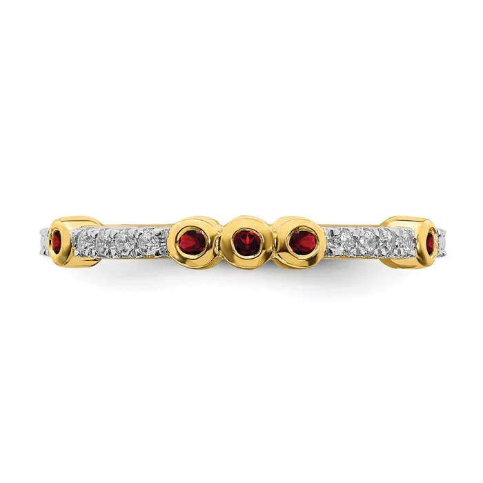 Stackable Expressions Rings 14k Stackable Expressions Garnet and Diamond Ring SK2064