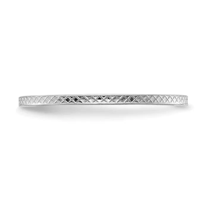 Stackable Expressions Rings 14K White Gold 12mm CrissCross Pattern Stackable Band STK20120W