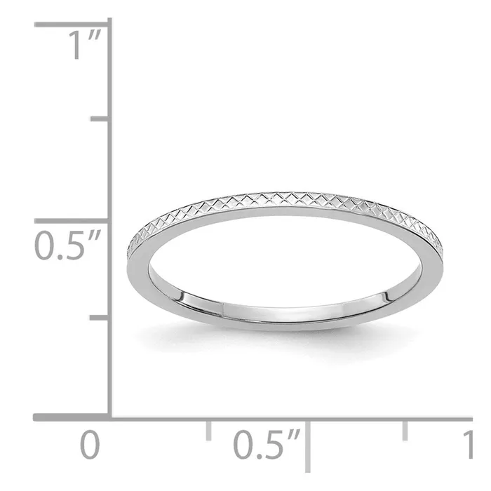 Stackable Expressions Rings 14K White Gold 12mm CrissCross Pattern Stackable Band STK20120W
